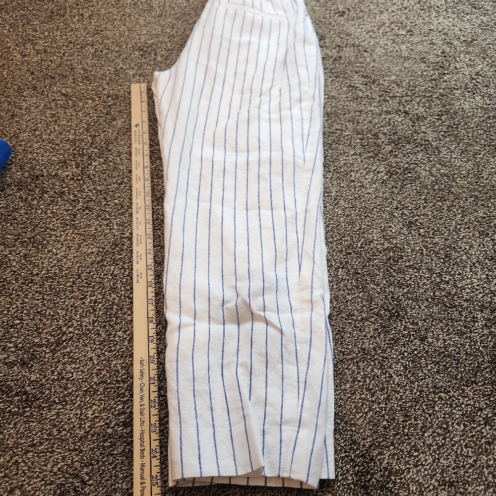 NWT LAUREN RALPH LAUREN White Belted Cropped Straight Leg Pants Size 2 - Picture 11 of 11
